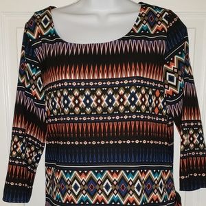19 Cooper Aztec Print Top Size M - NWOT